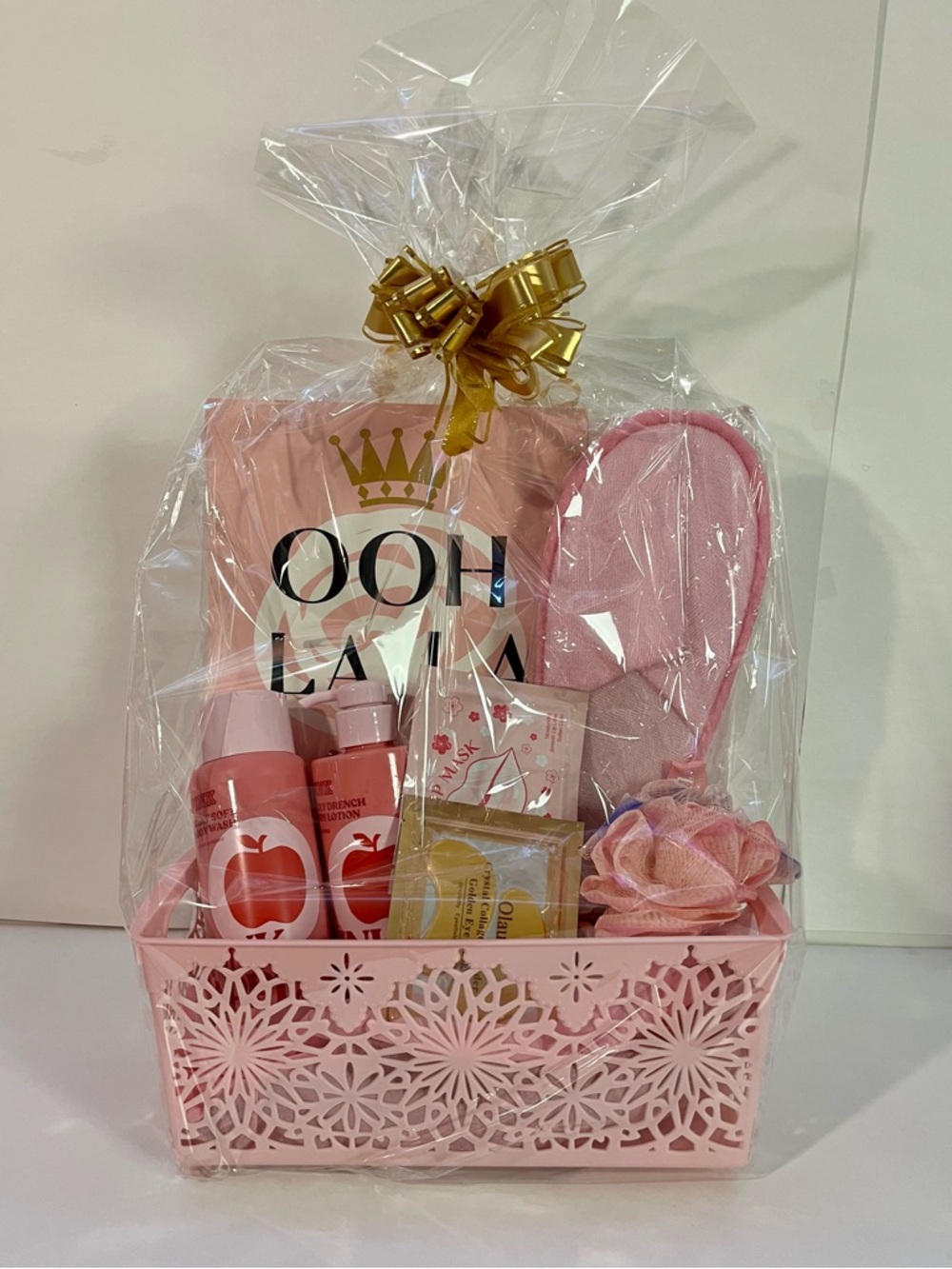 Pink Apple Bath & Body Gift Basket